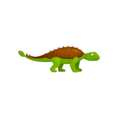 Green spinosaurus isolated prehistoric dino. Vector ankylosaurus, cartoon dinosaur of jurassic period animal