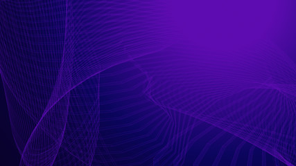 Dot purple wave line light gradient dark background. Abstract technology big data digital background. 3d rendering.