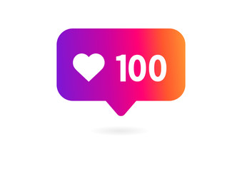 100 likes icon on white background. Vector illustration