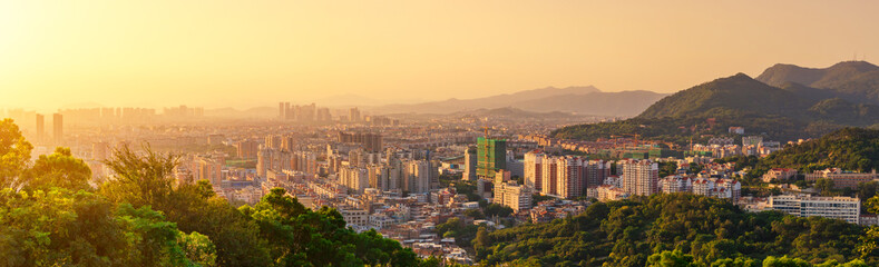 Panorama of Quanzhou, China.