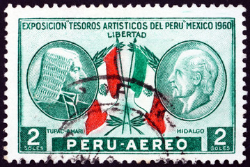Postage stamp Peru 1962 Tupac Amaru and Miguel Hidalgo