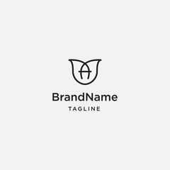 Lotus Flower Logo abstract Beauty Spa salon Cosmetics brand Linear style. Looped Leaves Logotype design vector Luxury Fashion template.
