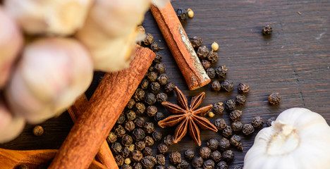 A variety of colors spices, bright Use for cooking delicious and fragrance be appetizing. © Wosunan