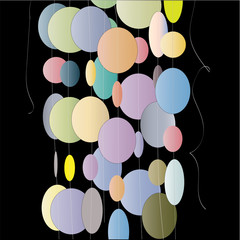 Garland Of Multi-Colored Circles On A Black Background