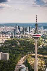 Aerial view of Skyline of Frankfurt, Germany