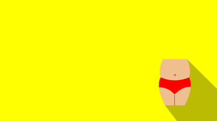 fat girl measuring her waist illustration