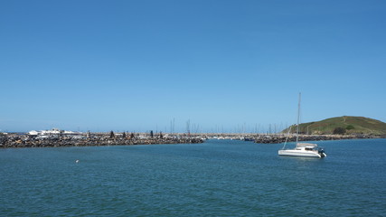 australian beach town in summer 2