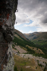 Via ferrata or Klettersteig in the Alps in France