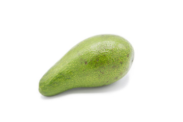 Ripe organic fresh avocado isolated on white background.