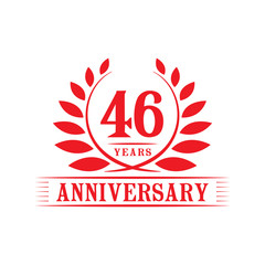 46 years logo design template. Forty sixth anniversary vector and illustration.