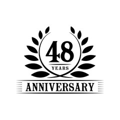 48 years logo design template. Forty eighth anniversary vector and illustration.