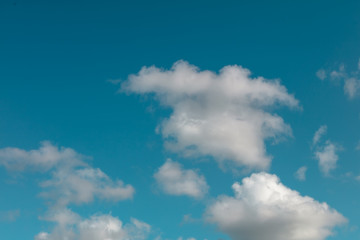 Beautiful blue sky with fluffy clouds