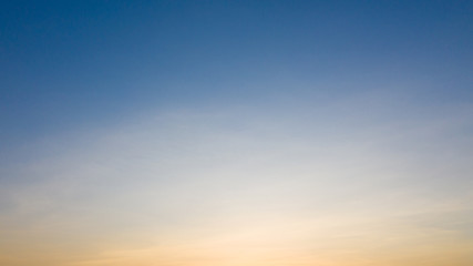 Sunset in the winter sky orange gradient
