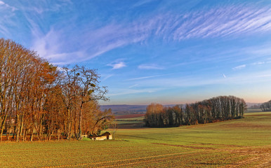 Fototapeta premium Countryside scene in villiers adam, val d'oise