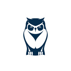 Wild owl isolated wise bird mascot. Vector feathered animal, symbol of wisdom