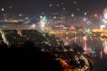 Silvester Feuerwerk in Linz Oberösterreich 2019/2020