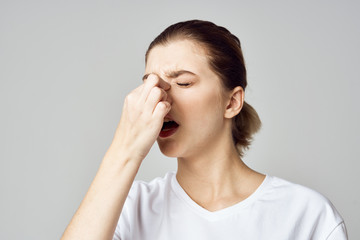 young woman with headache