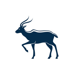 Antelope or gazelle silhouette isolated wild animal. Vector springbok or gemsbok, young oryx