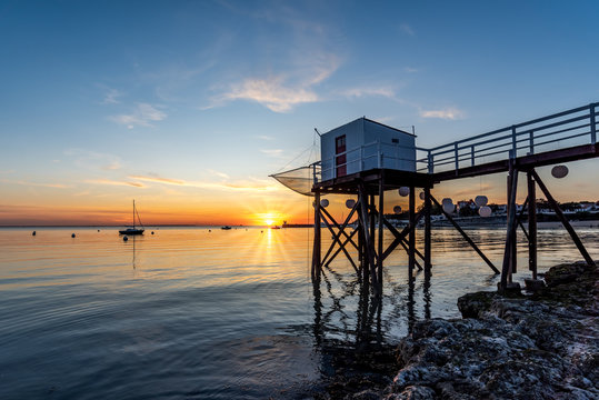 Cabane de p&ecirc;cheur sur pilotis (carrelet) en Charente-Maritime