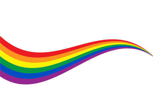 Rainbow flag. LGBT pride flag movement on white background. Vector illustration 