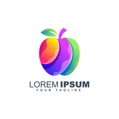 Apple fruit colorful design template vector liquid