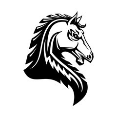 Heraldic horse vector icon. Royal heraldry horse symbol of gothic medieval Pegasus stallion
