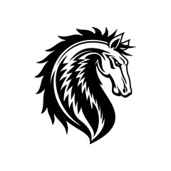 Heraldic horse, royal vector equine emblem. Isolated horse stallion head, royal heraldry symbol
