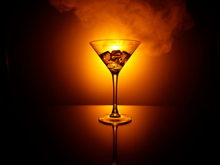 glass of wine on black background