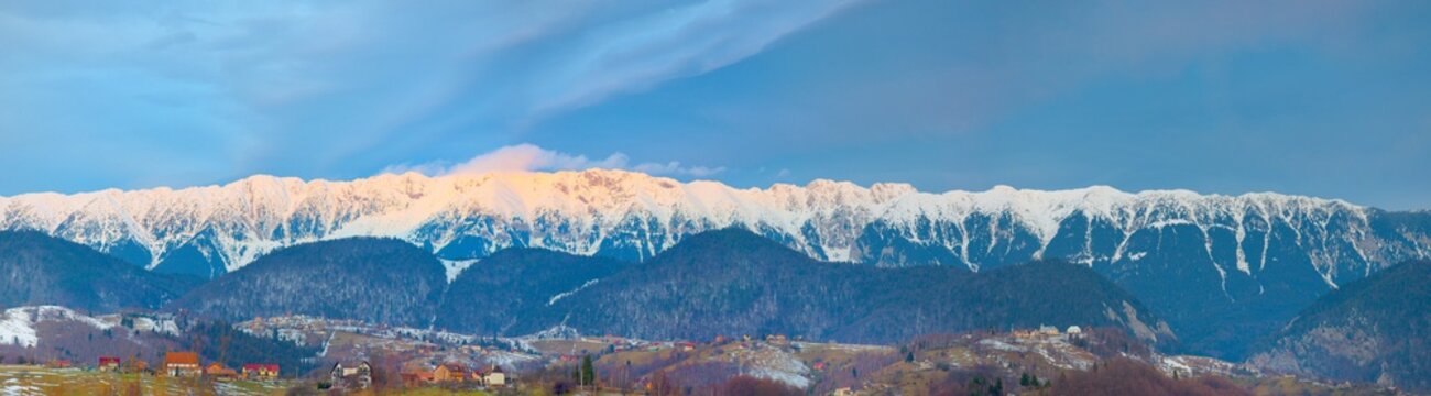panorama of the carpathian mountains