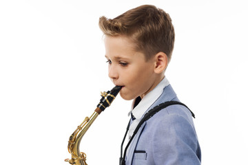 boy with saxophone