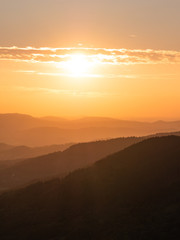 Mountain layers sunset