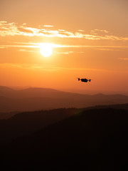 Fototapeta na wymiar Sunset with a drone