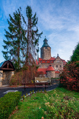 Obraz premium Panoramic view on park and castle Czocha, Poland