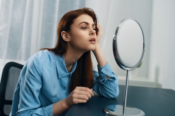 portrait of a woman in bathroom