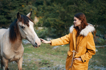 Obraz premium woman and horse