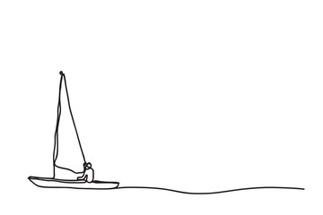 sailboat sport, line drawing style,vector design