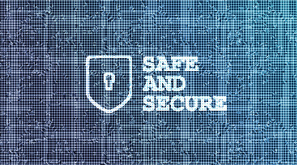 Shield Security with safe and secure text design,protection and Safety Concept on technology background,vector