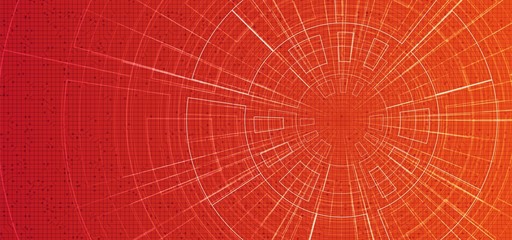 Red Hyperspace speed motion on future Technology background,warp and expanding movement concept,vector Illustration.