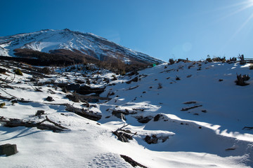 冬の富士山と登山道