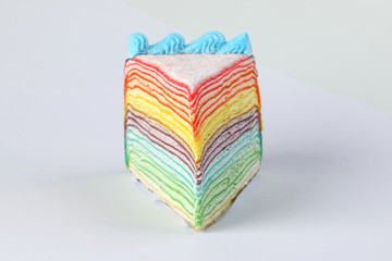 Rainbow crepe layer cake