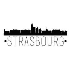 Strasbourg France. City Skyline. Silhouette City. Design Vector. Famous Monuments. - obrazy, fototapety, plakaty
