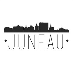 Fototapeta premium Juneau Capital Alaska USA Skyline Silhouette Design City Vector Art Famous Buildings