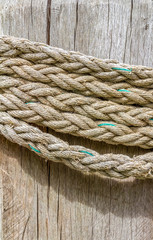 Fototapeta na wymiar rope on wood