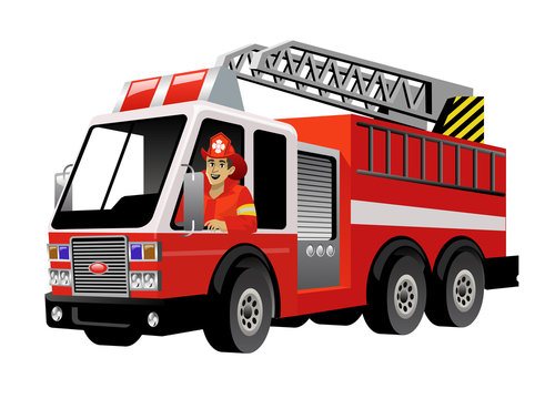 fire fighter driving fire truck