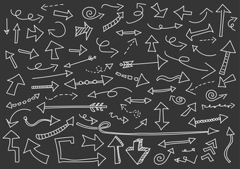 Set of 76 handdrawn arrows 