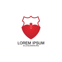 security shield logo vector icon design template