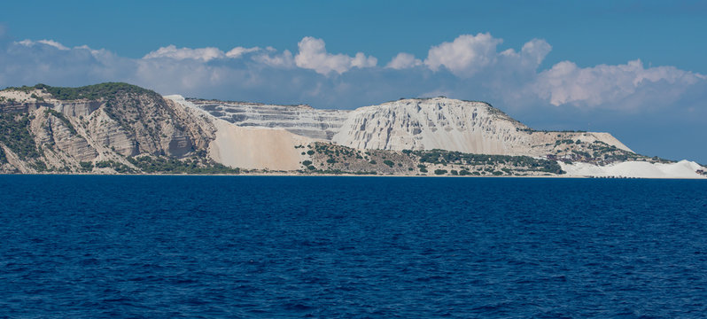 Bimssteinabbau auf der Insel Gyali zwischen den Inseln Kos und der Vulkaninsel Nisyros