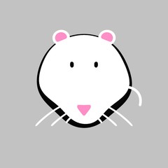 illustration of a white Mouse on gray background