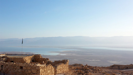 Masada - Aerial footage of the ancient fortification in the Southern District of Israel
