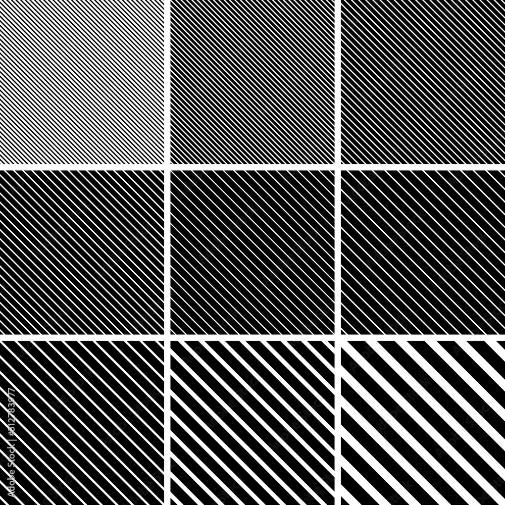Poster set diagonal stripe line patterns vector diagonal stripe line angle 45 degree background